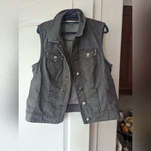 Gray denim vest